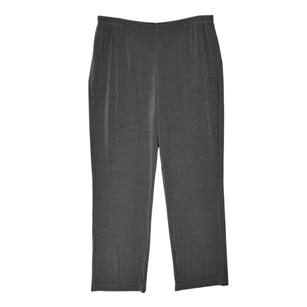 NWT Chico's Travelers No Tummy Pants 3 Size 16 XL Gray Naia Slinky Knit Pull On